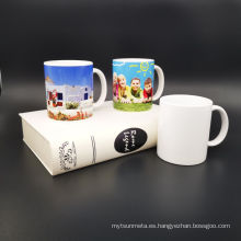 Logotipo personalizado de alta calidad al por mayor 11 oz sublimación de tazas de vaso de cerámica flacas en volumen a granel